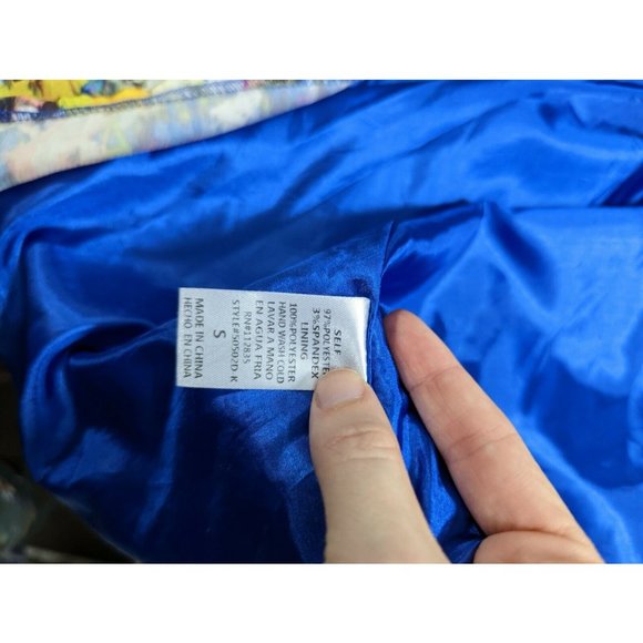 Willy Jay's Blue and Yellow Lightweight Wrap Dress Size S - Picture 8 of 9